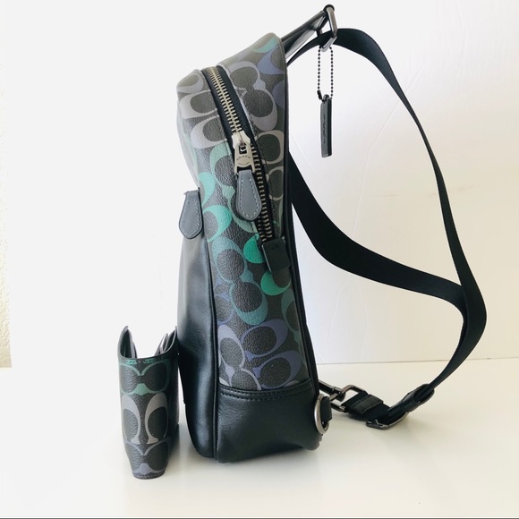 Coach Westway Backpack Wallet Set Rainbow Canvas - Picture 3 of 9